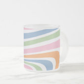レトロ波デザイン フロストグラスマグカップ (正面右)