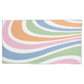 レトロ波デザイン 枕カバー (正面左)