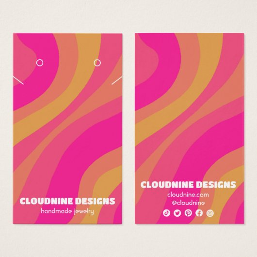 レトロ波形イヤリングネックレスジュエリー表示カード (正面&裏面)