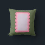 レトロ波形グリーンおよびピンク クッション<br><div class="desc">レトロの波状抽象芸術シェイプ – 緑とピンク。</div>
