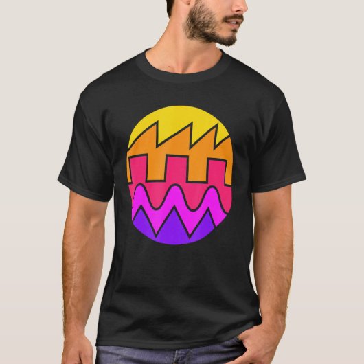 レトロ波形シンセサイザ音波電子M Tシャツ (正面)