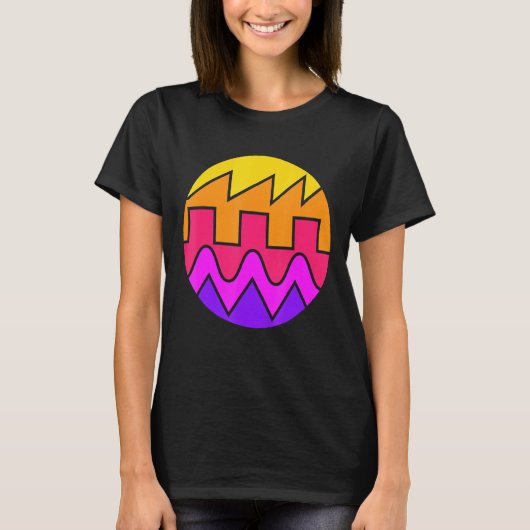 レトロ波形シンセサイザ音波電子M Tシャツ (正面)
