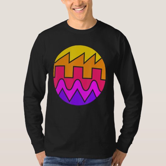 レトロ波形シンセサイザ音波電子M Tシャツ (正面)