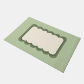 レトロ波形パステルグリーン ドアマット (アングル)