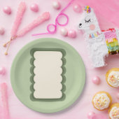 レトロ波形パステルグリーン ペーパープレート (パーティー)