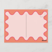 レトロ波形ピンクオレンジベビーシャワー招待状 ポストカード (裏面)