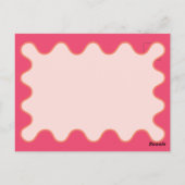 レトロ波形ピンクカーブベビーシャワー招待状 ポストカード (裏面)