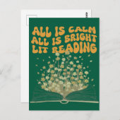 レトロ波形フォントスタイルクリスマスフラワー読ズ ポストカード (正面/裏面)