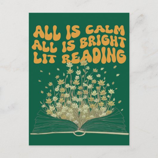 レトロ波形フォントスタイルクリスマスフラワー読ズ ポストカード (正面)