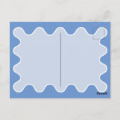 レトロ波形ブルーカーブベビーシャワー招待状 ポストカード (裏面)