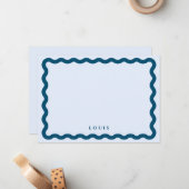 レトロ波形ブルーノートカパーソナライズされたード ノートカード (正面/裏面インサイチュ)