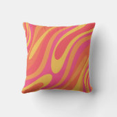 レトロ波形ループトリップ(幻覚体験)のようなカラフル抽象芸術パターン クッション (裏面)