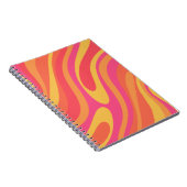レトロ波形ループトリップ(幻覚体験)のようなカラフル抽象芸術パターン ノートブック (右側)