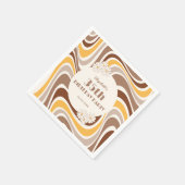 レトロ波形芸術的フラワーアーチブラウン誕生日 スタンダードカクテルナプキン (角)