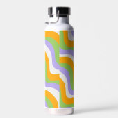 レトロ波形Groovyカールレイヤー抽象芸術Y2kパターン ウォーターボトル (右面)