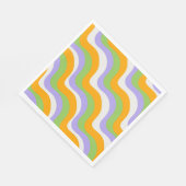 レトロ波形Groovyカールレイヤー抽象芸術Y2kパターン スタンダードランチョンナプキン (角)