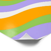 レトロ波形Groovyカールレイヤー抽象芸術Y2kパターン ポスター (コーナー)