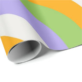 レトロ波形Groovyカールレイヤー抽象芸術Y2kパターン ラッピングペーパー (ロールコーナー)