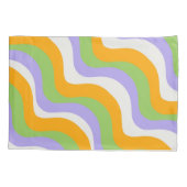 レトロ波形Groovyカールレイヤー抽象芸術Y2kパターン 枕カバー (裏面)