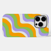 レトロ波形Groovyカールレイヤー抽象芸術Y2kパターン Case-Mate iPhoneケース (裏面 (横))