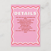 レトロ波曲線レッドオレンジ結婚ズ エンクロージャーカード (正面)