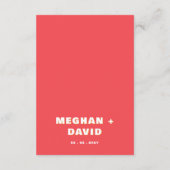 レトロ波曲線レッドオレンジ結婚ズ エンクロージャーカード (裏面)