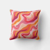 レトロ波模様ピンク抽象芸術 クッション (裏面)