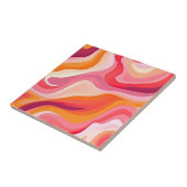 レトロ波模様ボホエステティックピンク タイル (側面)