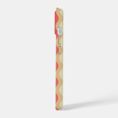 レトロ波状ストライプスマホケース | 70年代風カラフルグルーヴ iPhone 15ケース (左側面)