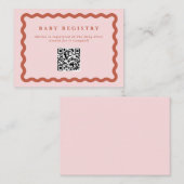 レトロ波状テラコッタフレームベビーレジストリQRコード エンクロージャーカード (正面/裏面)