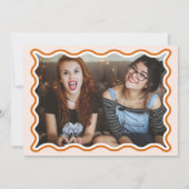 レトロ波状テラコッタ写真の花嫁の提案 招待状 (裏面)