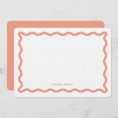 レトロ波状パーソナライズされた文具 ノートカード (正面/裏面)