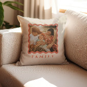レトロ波状フレームテラコッタファミリーフォト クッション