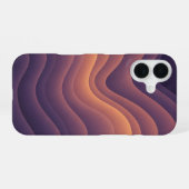 レトロ波状抽象星雲 iPhone 16ケース (裏面横)