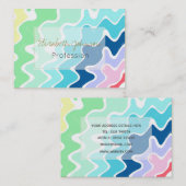 レトロ波線パステルレインボーカラーズパターン 名刺 (正面/裏面)