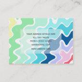 レトロ波線パステルレインボーカラーズパターン 名刺 (裏面)