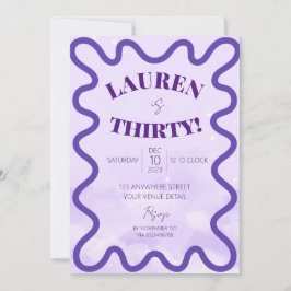 レトロ波縁ど30歳のパーティの招待状 招待状