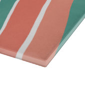 レトロ波 – オレンジと緑 カッティングボード (角)