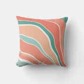 レトロ波 – オレンジと緑 クッション (正面)