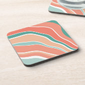 レトロ波 – オレンジと緑 コースター (左側)