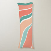 レトロ波 – オレンジと緑 ボディピロー (正面縦)