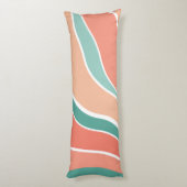 レトロ波 – オレンジと緑 ボディピロー (裏面 (縦))