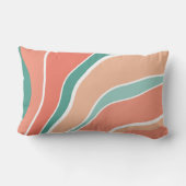 レトロ波 – オレンジと緑 ランバークッション (裏面)