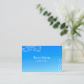 レトロ波 – 青グラデーション名刺 名刺 (スタンド正面)