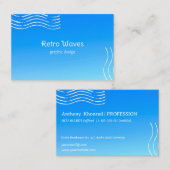 レトロ波 – 青グラデーション名刺 名刺 (正面/裏面)