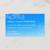 レトロ波 – 青グラデーション 名刺 (裏面)