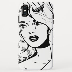 レトロ泣き叫び女性電話ケース iPhone XS MAXケース
