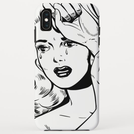 レトロ泣き叫び女性電話ケース Case-Mate iPhoneケース (裏面)