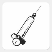 レトロ注射器 スクエアシール (正面)