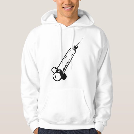 レトロ注射器 パーカ (正面)